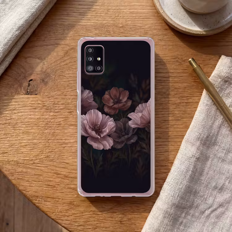 Bloemen - Natuur - Roze - Donker - Modern Telefoonhoesje Samsung Galaxy A51 5G klein -sfeer1