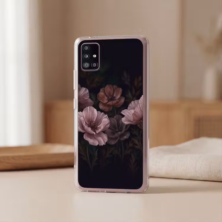 Bloemen - Natuur - Roze - Donker - Modern Telefoonhoesje Samsung Galaxy A51 5G klein -sfeer2