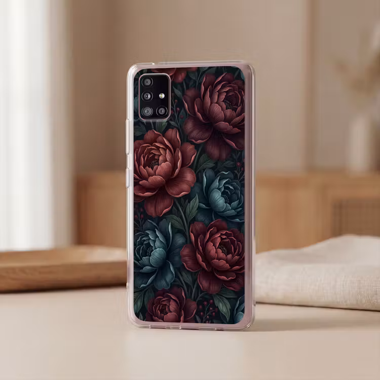 Bloemen - Patroon - Natuur - Klassiek - Donker Telefoonhoesje Samsung Galaxy A51 5G klein -sfeer2