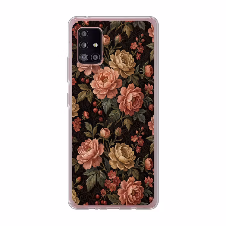 Bloemen - Patroon - Natuur - Vintage - Roze Telefoonhoesje Samsung Galaxy A51 5G klein -3d