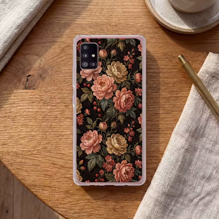 Bloemen - Patroon - Natuur - Vintage - Roze Telefoonhoesje Samsung Galaxy A51 5G klein -sfeer1
