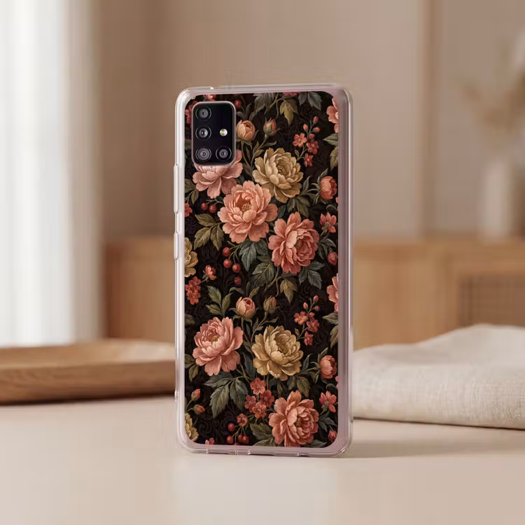 Bloemen - Patroon - Natuur - Vintage - Roze Telefoonhoesje Samsung Galaxy A51 5G klein -sfeer2