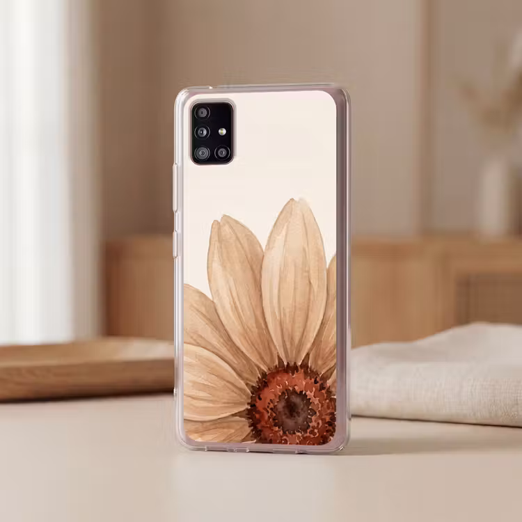 Bloemen - Bloemblad - Natuur - Aquarel - Beige Telefoonhoesje Samsung Galaxy A51 5G klein -sfeer2