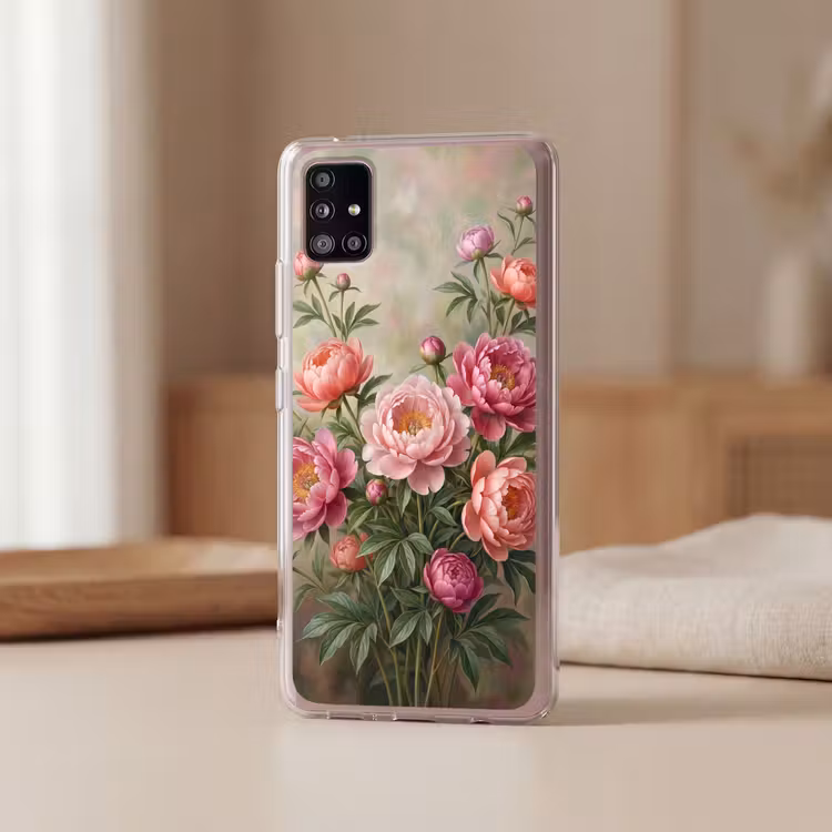 Bloemen - Roze - Klassiek - Gedetailleerd - Natuur Telefoonhoesje Samsung Galaxy A51 5G klein -sfeer2