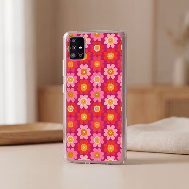 Bloemen - Retro - Kleurrijk Telefoonhoesje Samsung Galaxy A51 5G klein 373 -sfeer2
