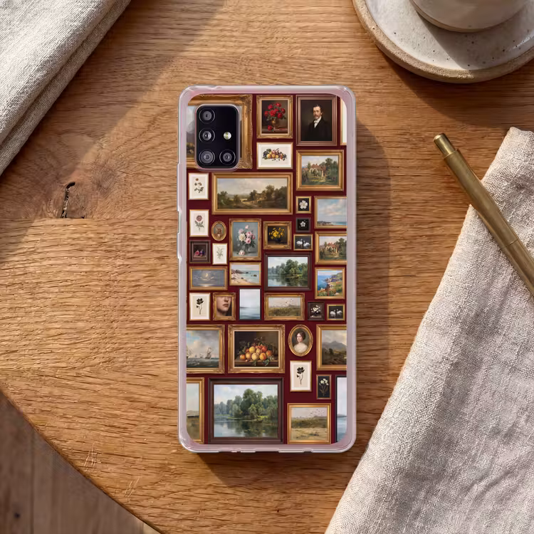 Bloemen - Vaas - Klassiek - Kunst - Rood Telefoonhoesje Samsung Galaxy A51 5G klein -sfeer1