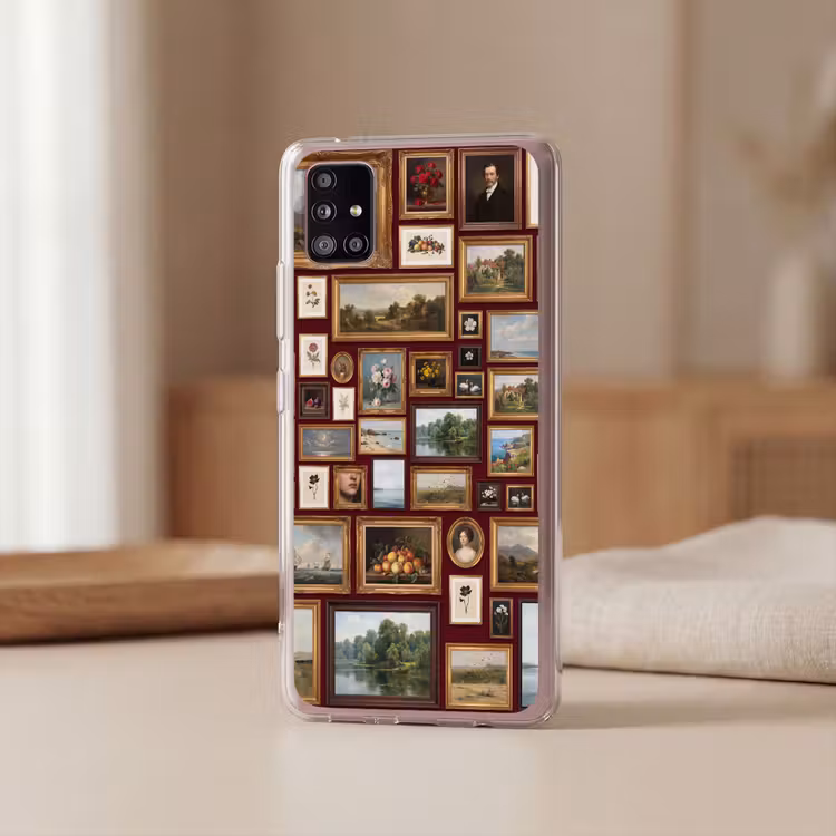 Bloemen - Vaas - Klassiek - Kunst - Rood Telefoonhoesje Samsung Galaxy A51 5G klein -sfeer2