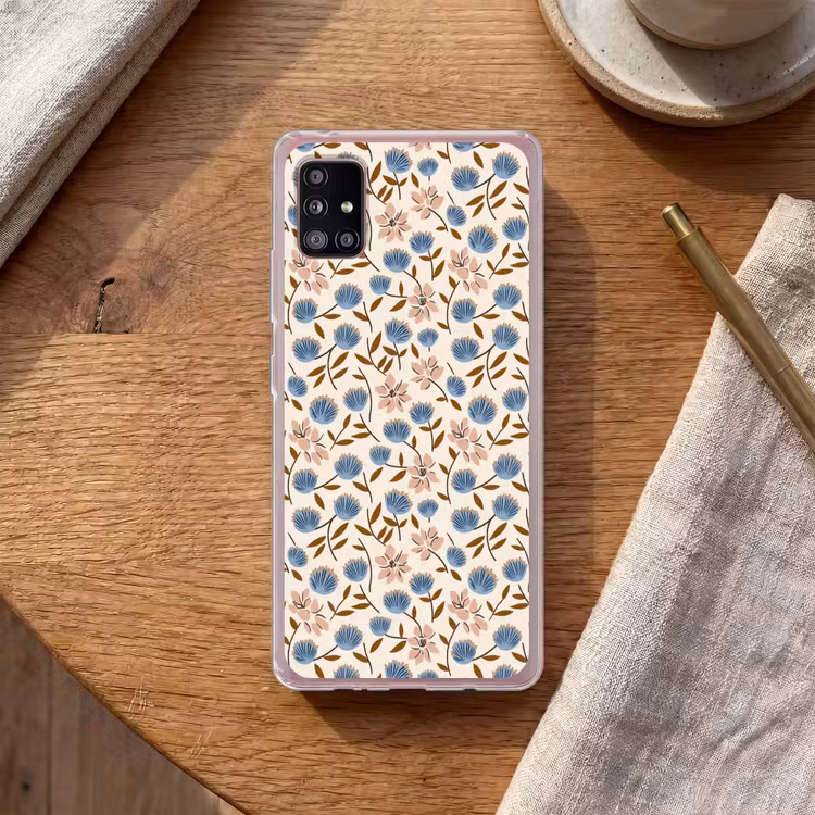 Bloemen - Wild - Blauw Telefoonhoesje Samsung Galaxy A51 5G klein 373 -sfeer1