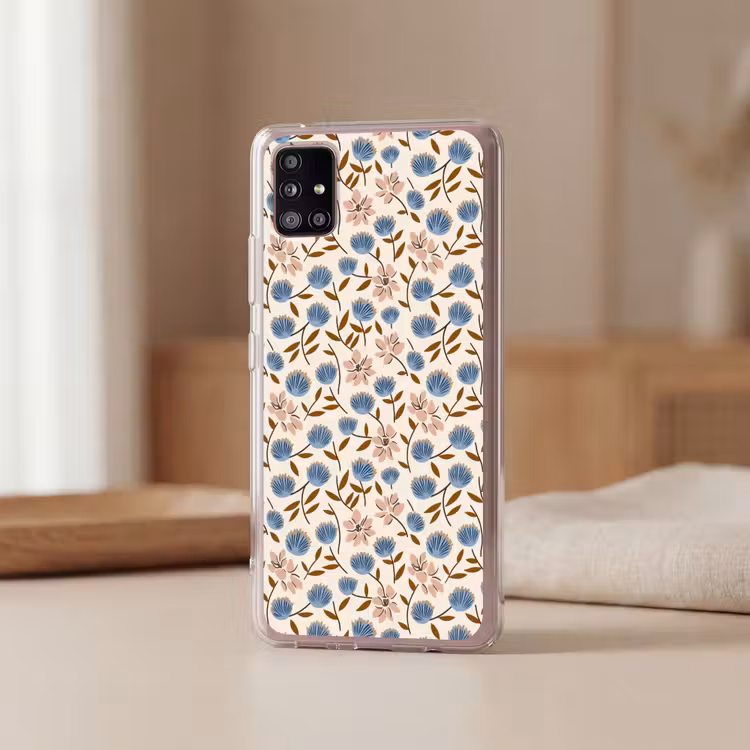 Bloemen - Wild - Blauw Telefoonhoesje Samsung Galaxy A51 5G klein 373 -sfeer2