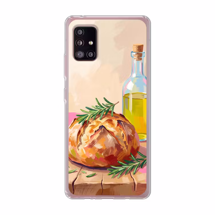 Eten - Brood - Olijfolie - Abstract - Keuken Telefoonhoesje Samsung Galaxy A51 5G klein -3d