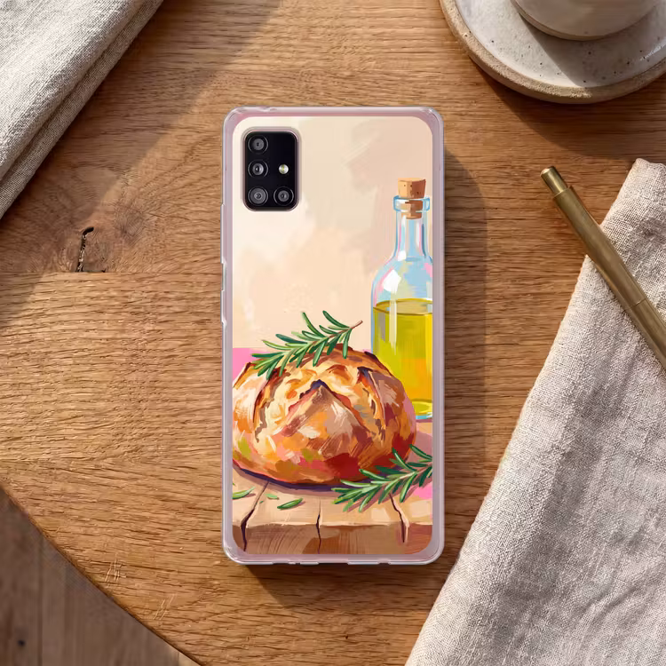 Eten - Brood - Olijfolie - Abstract - Keuken Telefoonhoesje Samsung Galaxy A51 5G klein -sfeer1