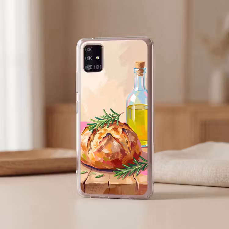 Eten - Brood - Olijfolie - Abstract - Keuken Telefoonhoesje Samsung Galaxy A51 5G klein -sfeer2