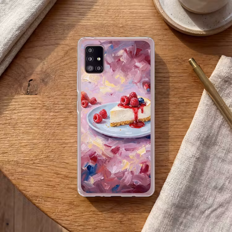 Eten - Cheesecake - Bessen - Abstract - Roze Telefoonhoesje Samsung Galaxy A51 5G klein -sfeer1