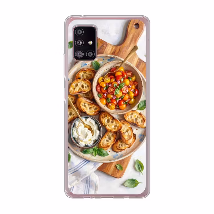 Eten - Tomaat - Brood - Kleurrijk - Keuken Telefoonhoesje Samsung Galaxy A51 5G klein -3d