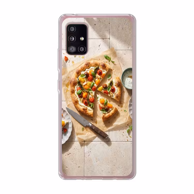 Eten - Tomaten - Basilicum - Maaltijd - Vers Telefoonhoesje Samsung Galaxy A51 5G klein -3d
