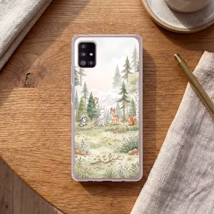 Bos - Dieren - Groen Telefoonhoesje Samsung Galaxy A51 5G klein -sfeer1
