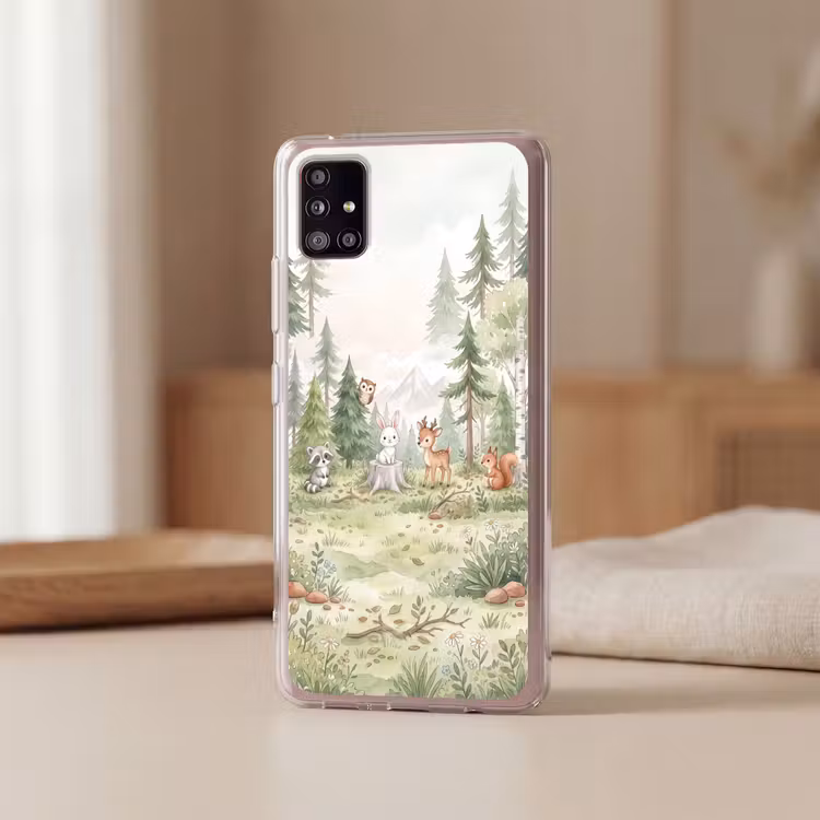 Bos - Dieren - Groen Telefoonhoesje Samsung Galaxy A51 5G klein -sfeer2