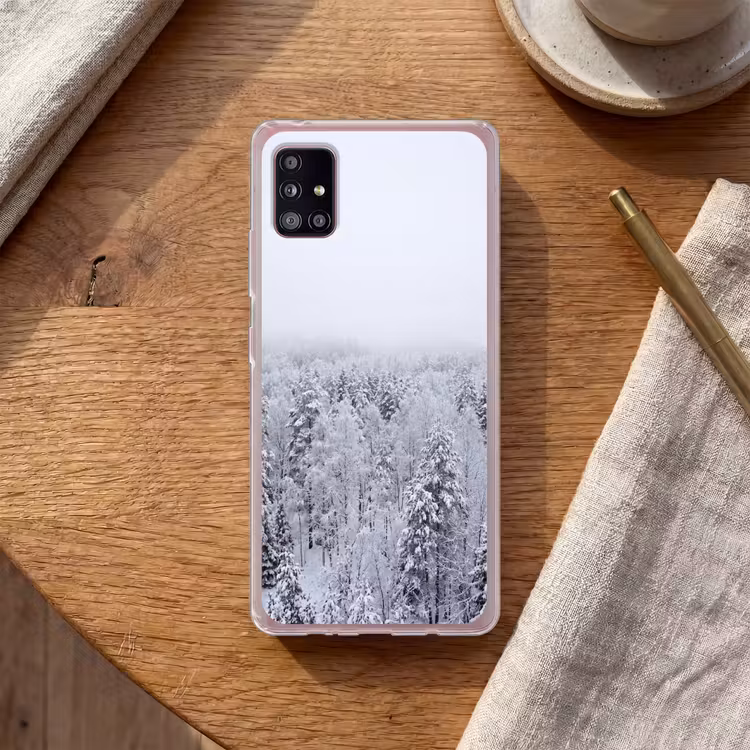 Bos - Sneeuw - Winter - Natuur - Wit Telefoonhoesje Samsung Galaxy A51 5G klein -sfeer1