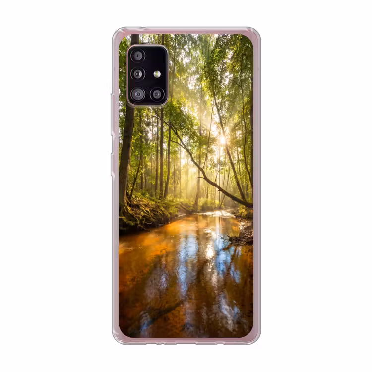 Bos - Beek - Zonlicht - Natuur - Groen Telefoonhoesje Samsung Galaxy A51 5G klein -3d