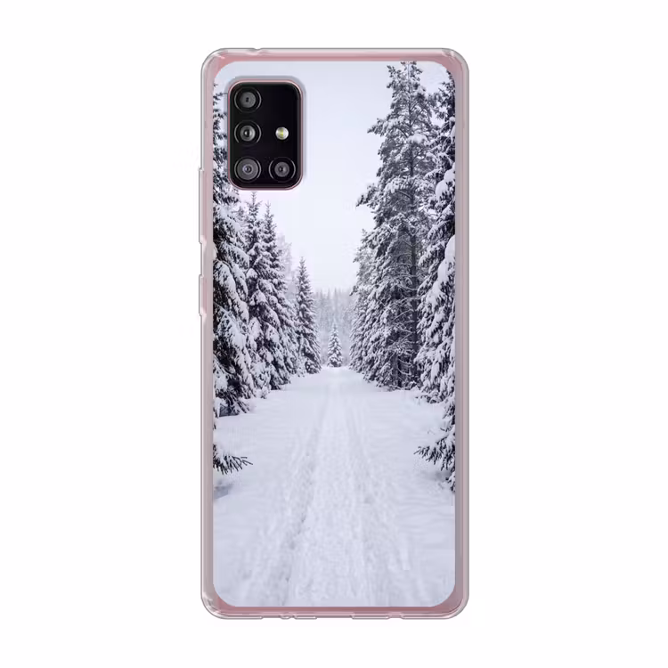 Bos - Winter - Sneeuw - Pad - Natuur Telefoonhoesje Samsung Galaxy A51 5G klein -3d