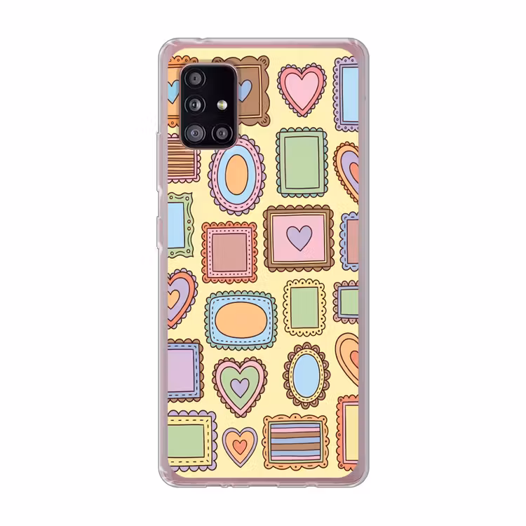 Lijst - Patroon - Hart - Speels - Kleurrijk Telefoonhoesje Samsung Galaxy A51 5G klein -3d