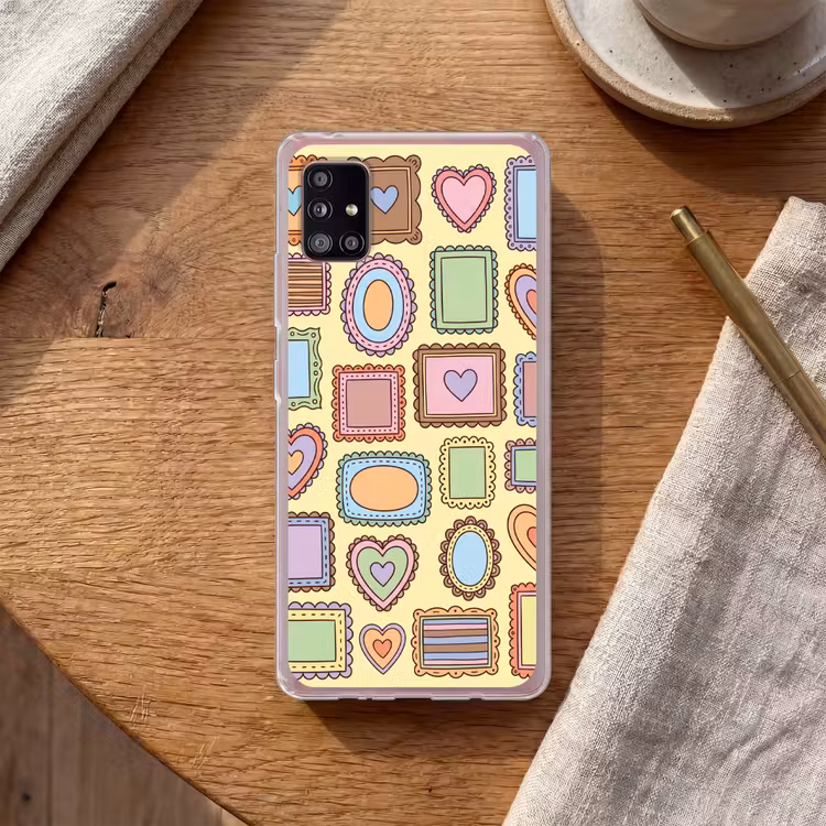 Lijst - Patroon - Hart - Speels - Kleurrijk Telefoonhoesje Samsung Galaxy A51 5G klein -sfeer1