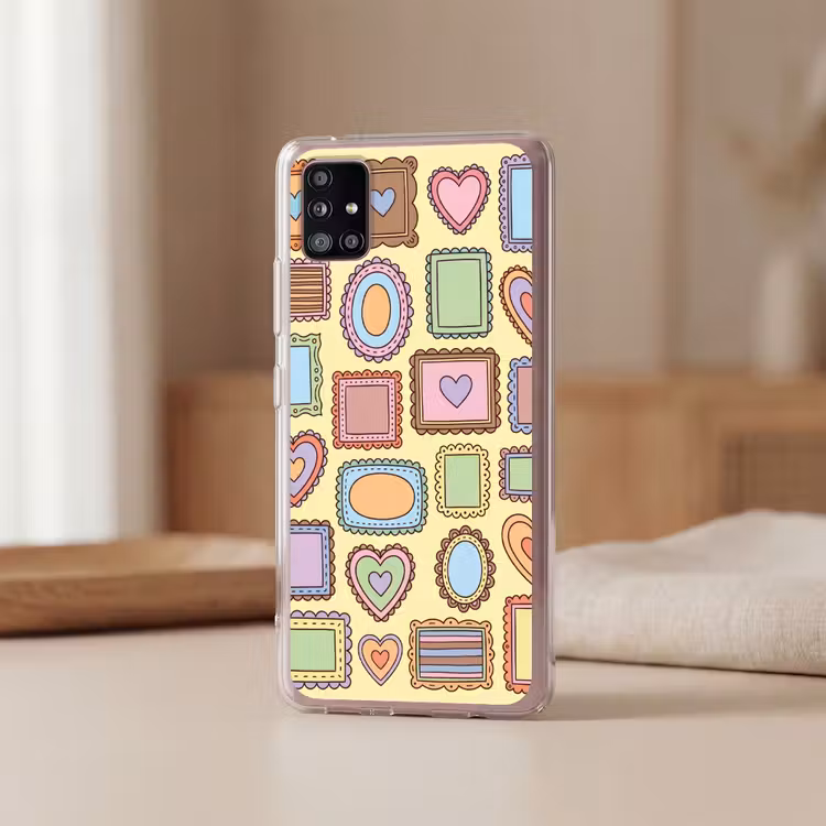 Lijst - Patroon - Hart - Speels - Kleurrijk Telefoonhoesje Samsung Galaxy A51 5G klein -sfeer2