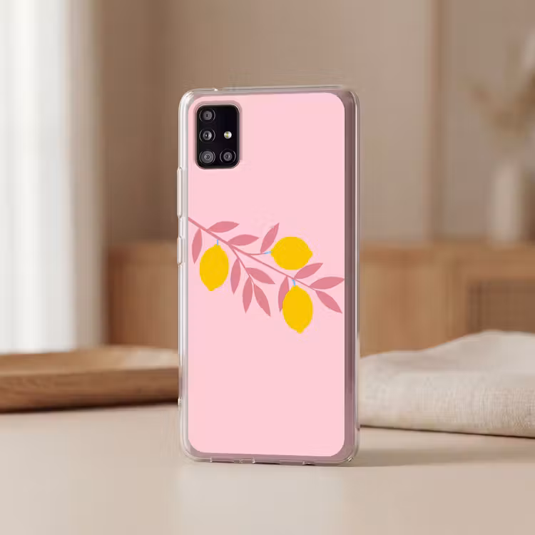 Fruit - Tak - Natuur - Abstract - Roze Telefoonhoesje Samsung Galaxy A51 5G klein -sfeer2