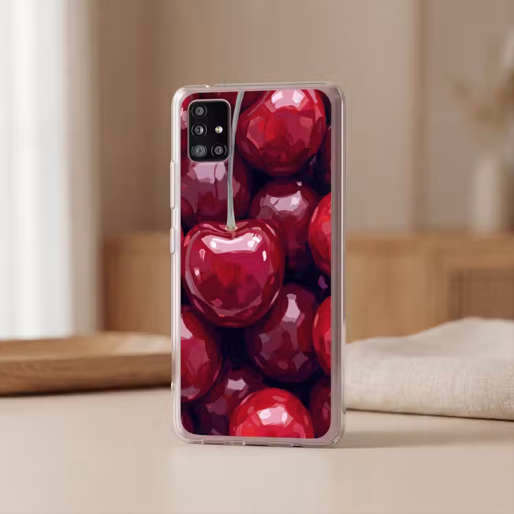 Fruit - Kersen - Eten - Modern - Rood Telefoonhoesje Samsung Galaxy A51 5G klein -sfeer2