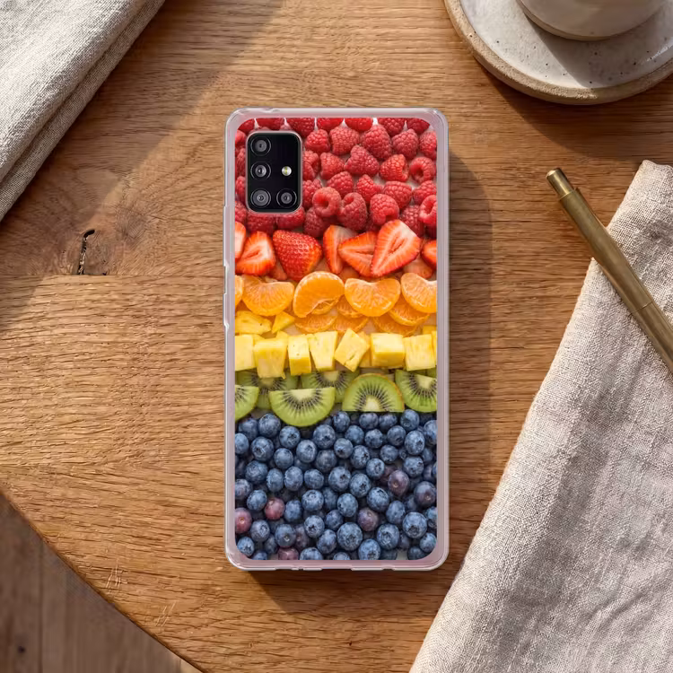Fruit - Regenboog - Gezond - Kleurrijk Telefoonhoesje Samsung Galaxy A51 5G klein -sfeer1