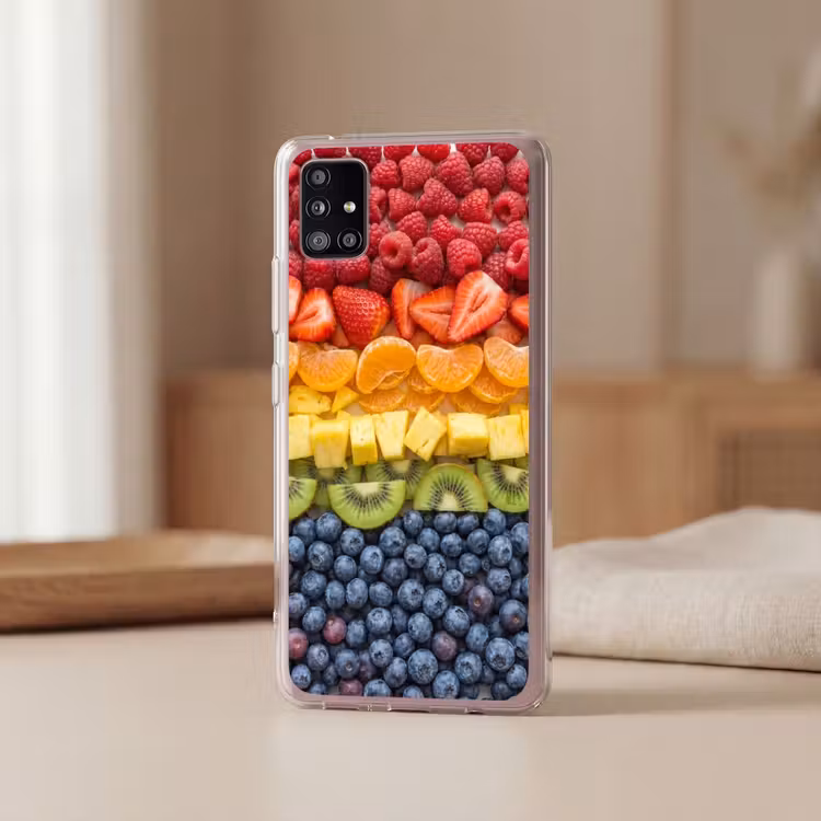 Fruit - Regenboog - Gezond - Kleurrijk Telefoonhoesje Samsung Galaxy A51 5G klein -sfeer2