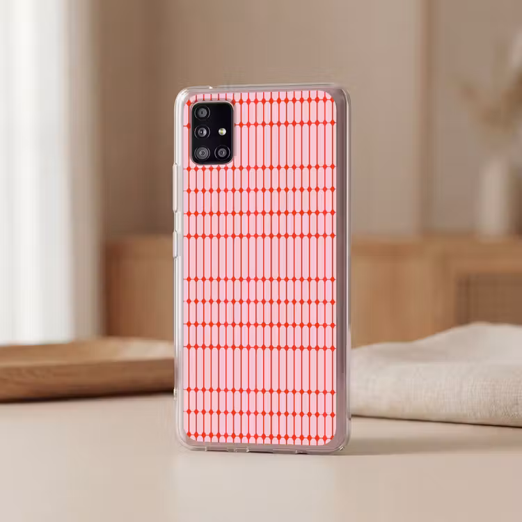 Geometrisch - Minimalistisch - Rood - Roze Telefoonhoesje Samsung Galaxy A51 5G klein 373 -sfeer2