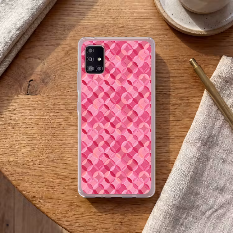 Geometrisch - Mozaïek - Modern - Roze Telefoonhoesje Samsung Galaxy A51 5G klein 373 -sfeer1
