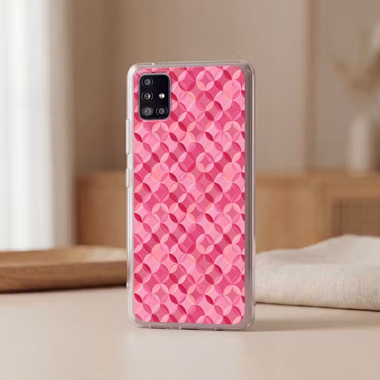Geometrisch - Mozaïek - Modern - Roze Telefoonhoesje Samsung Galaxy A51 5G klein 373 -sfeer2