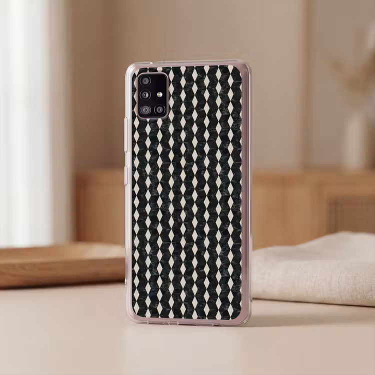 Geometrisch - Patroon - Marmer - Groen Telefoonhoesje Samsung Galaxy A51 5G klein 373 -sfeer2