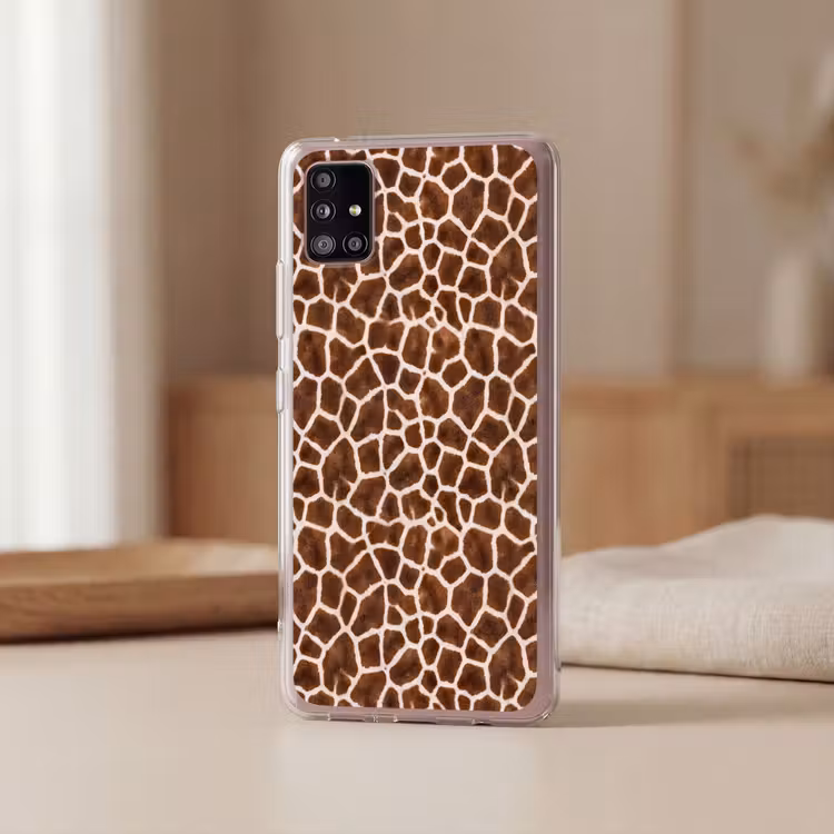 Giraf - Vacht - Klassiek - Bruin Telefoonhoesje Samsung Galaxy A51 5G klein -sfeer2