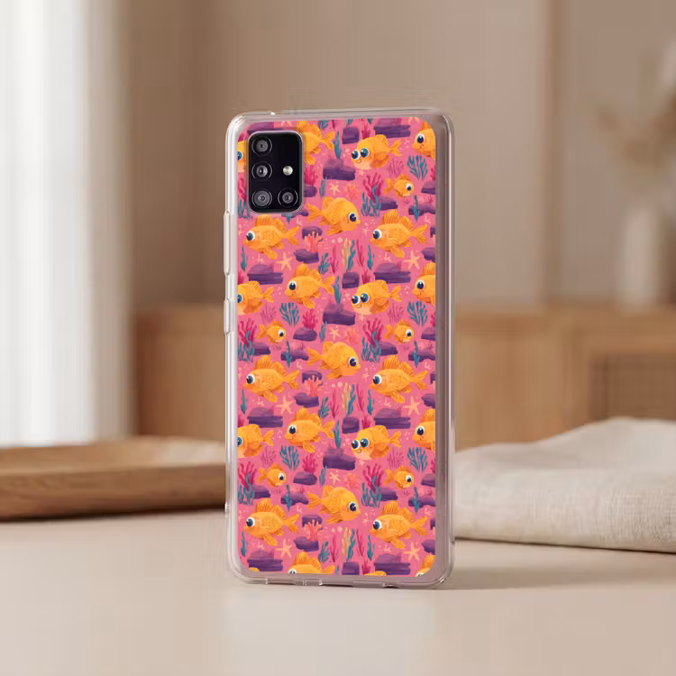 Goudvissen - Koraal - Kleurrijk Telefoonhoesje Samsung Galaxy A51 5G klein 373 -sfeer2