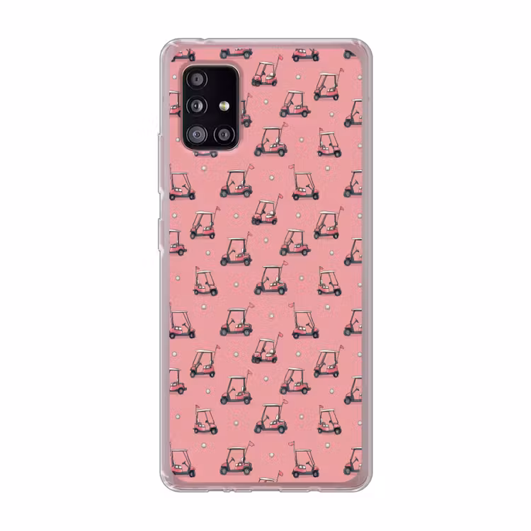 Golfkar - Retro - Roze Telefoonhoesje Samsung Galaxy A51 5G klein 373 -3d