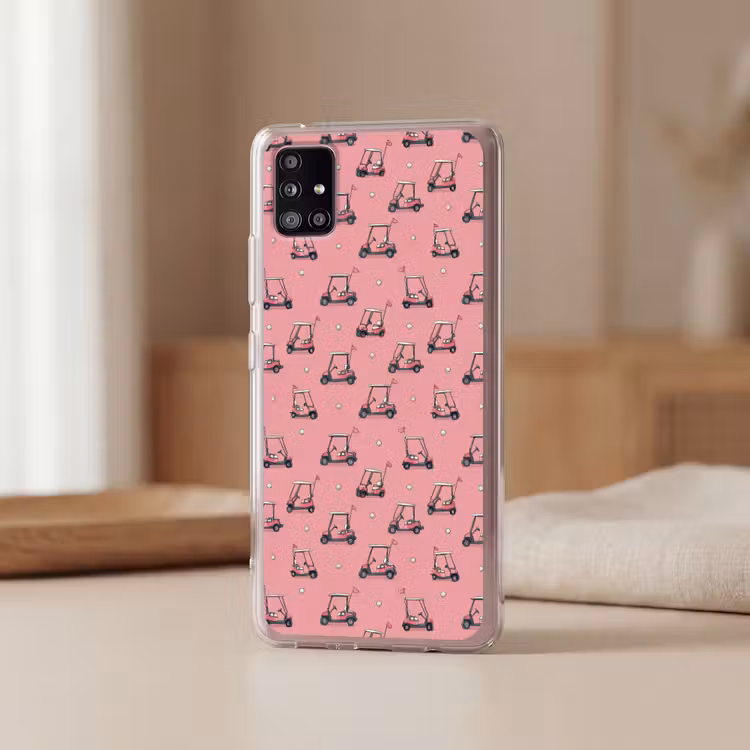 Golfkar - Retro - Roze Telefoonhoesje Samsung Galaxy A51 5G klein 373 -sfeer2