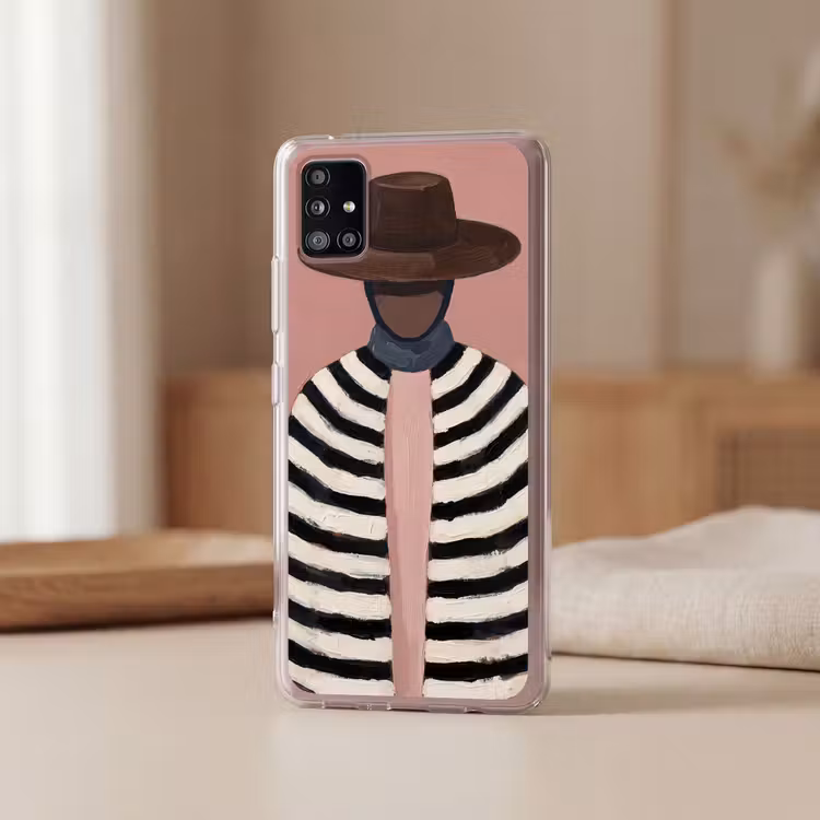 Grafisch - Vrouw - Roze Telefoonhoesje Samsung Galaxy A51 5G klein -sfeer2