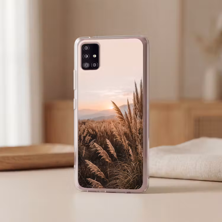 Gras - Veld - Zon - Natuur Telefoonhoesje Samsung Galaxy A51 5G klein -sfeer2