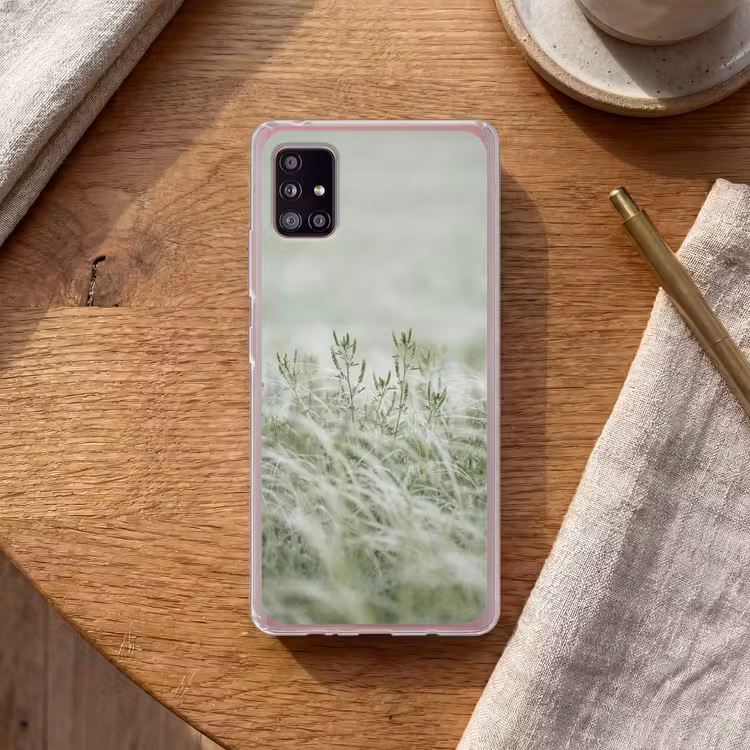 Grassen - Minimalistisch - Groen Telefoonhoesje Samsung Galaxy A51 5G klein -sfeer1
