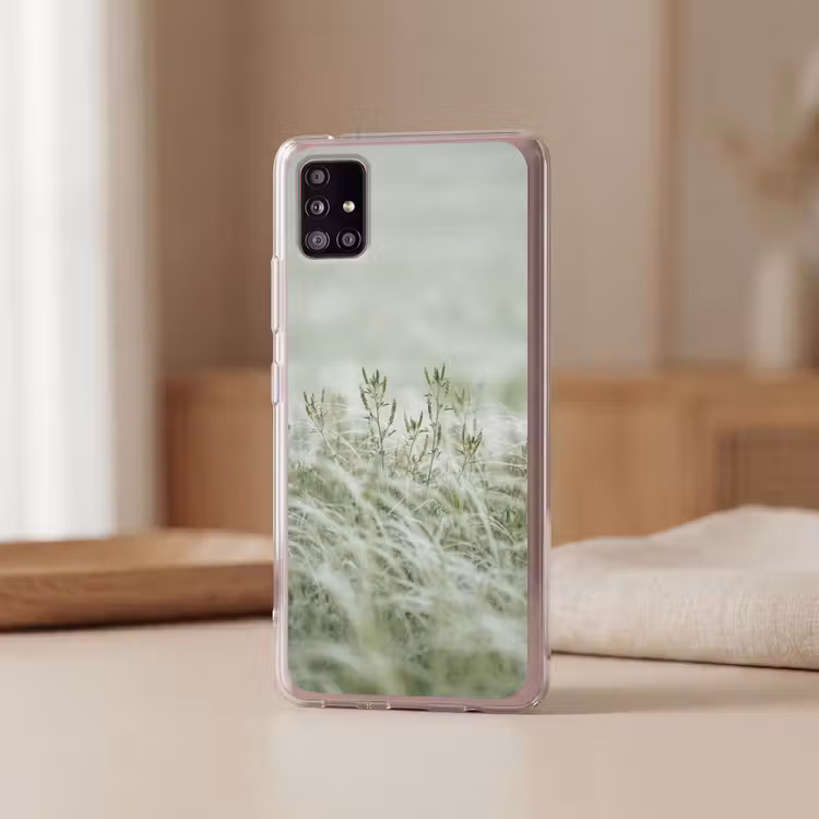 Grassen - Minimalistisch - Groen Telefoonhoesje Samsung Galaxy A51 5G klein -sfeer2