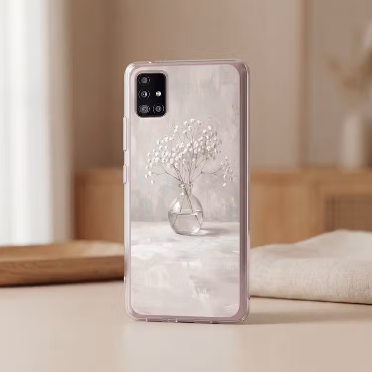 Gipskruid - Vaas - Wit Telefoonhoesje Samsung Galaxy A51 5G klein -sfeer2
