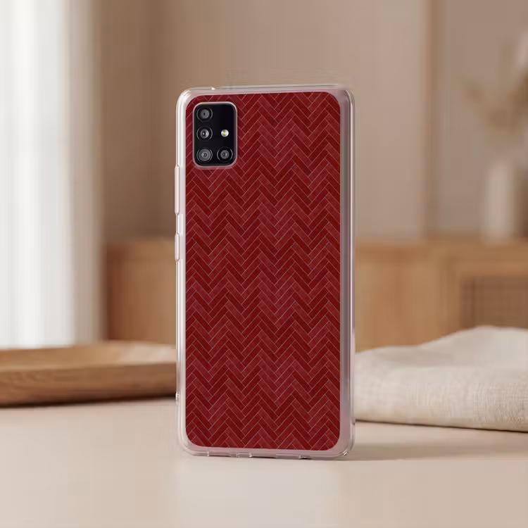 Visgraat - Wandtegel - Bordeaux - Rood Telefoonhoesje Samsung Galaxy A51 5G klein 373 -sfeer2