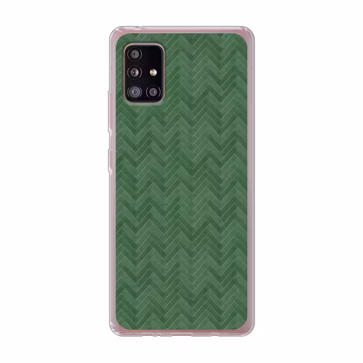 Visgraat - Wandtegel - Bosgroen Telefoonhoesje Samsung Galaxy A51 5G klein 373 -3d