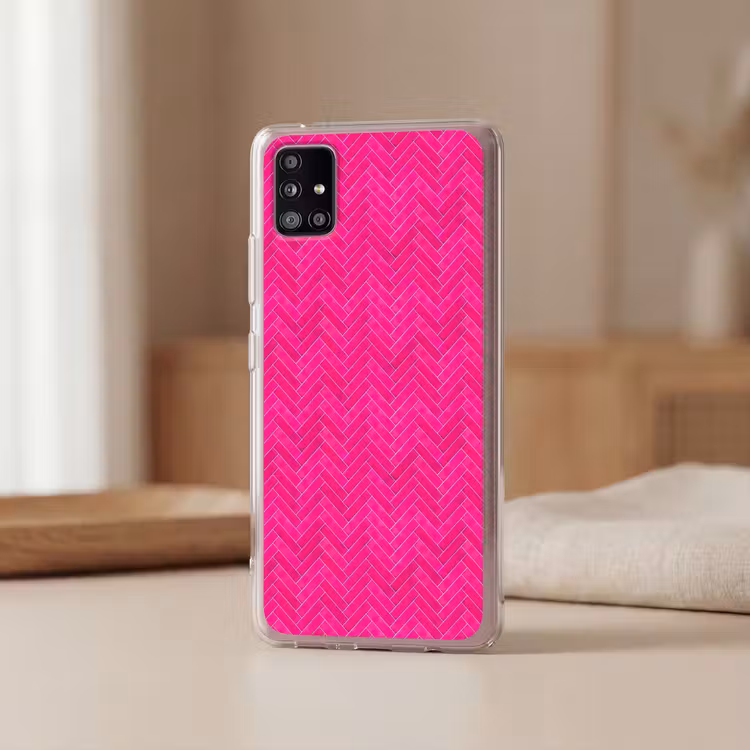 Visgraat - Wandtegel - Fuchsia - Roze Telefoonhoesje Samsung Galaxy A51 5G klein 373 -sfeer2