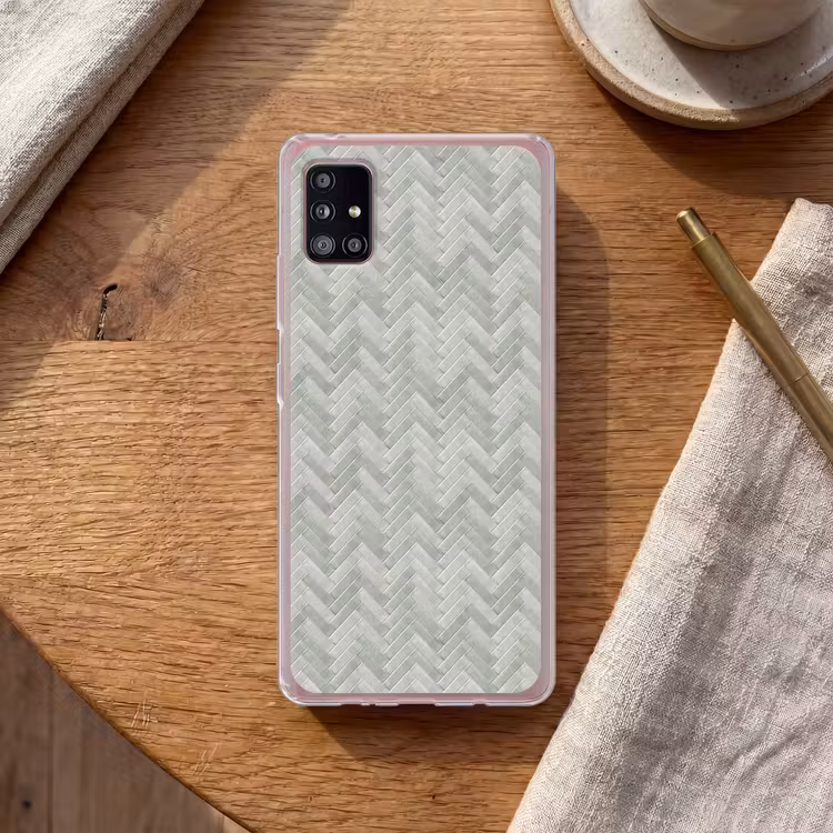 Visgraat - Wandtegel - Grijs Telefoonhoesje Samsung Galaxy A51 5G klein 373 -sfeer1
