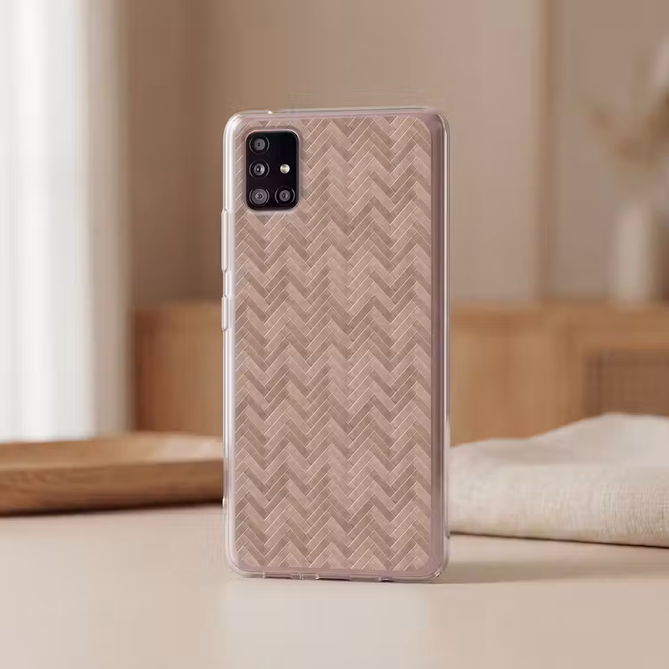 Visgraat - Wandtegel - Oudroze - Terracotta Telefoonhoesje Samsung Galaxy A51 5G klein 373 -sfeer2