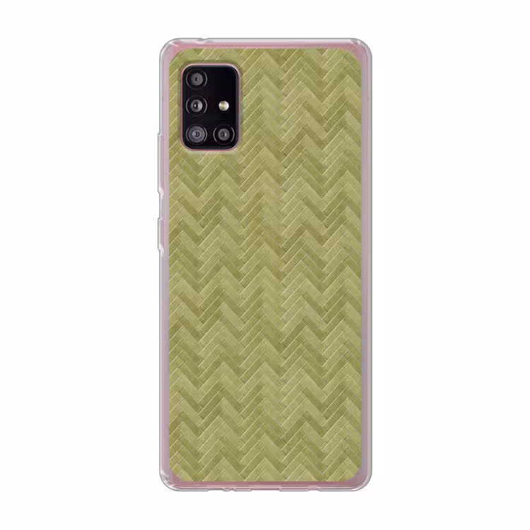 Visgraat - Wandtegel - Olijfgroen Telefoonhoesje Samsung Galaxy A51 5G klein 373 -3d
